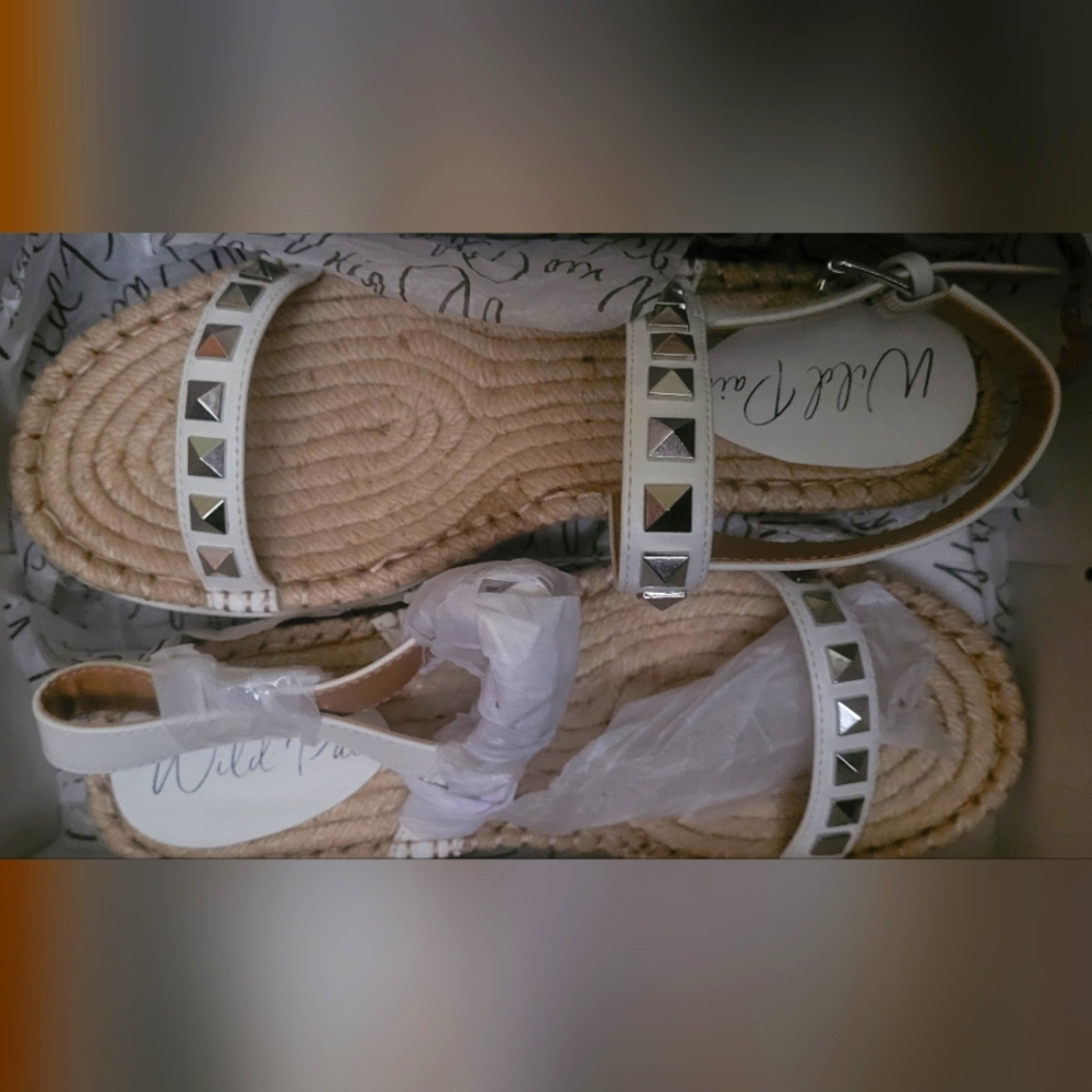 Wild Pair White Sandals with Silver Accents